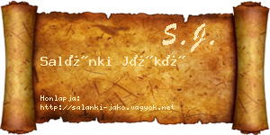 Salánki Jákó névjegykártya